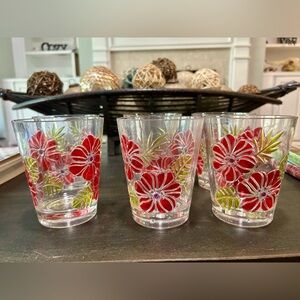 Acrylic Six Mid-century Cups - 5”tall -10oz